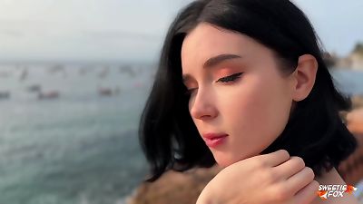steamy Spaniard screwed accomplished and cum in her throat at the Resort POV