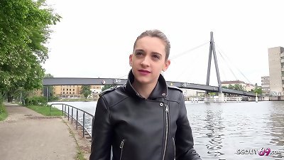 GERMAN SCOUT - rectal FOR puny 18yr youthful cheating dame AT STREET casting